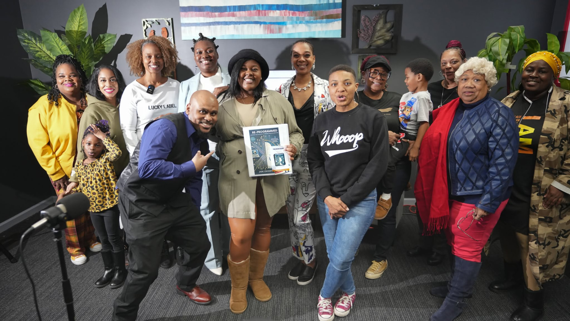 Jade with community members at a gathering